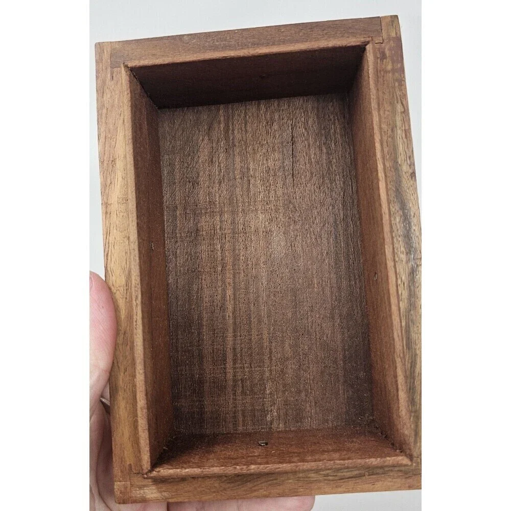 Vintage Hand Carved Trellis Wooden Keepsake Trinket Box Arched Lid Made In India